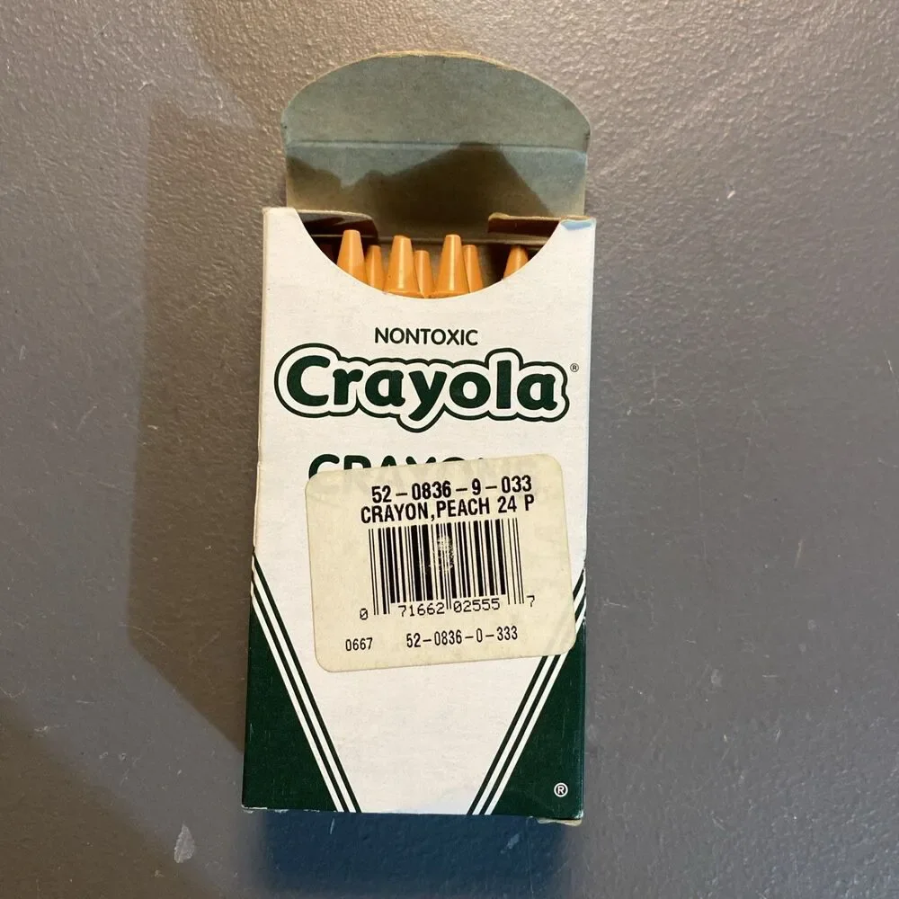 Lot 5 Vintage Crayola Binney Smith No 836 Bulk Crayons White Brown Gray Peach